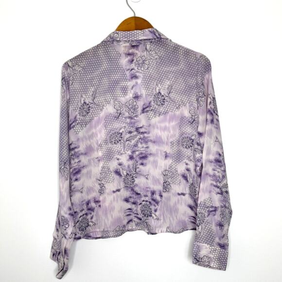 Victoria Soie Purple button with tie top - Picture 2 of 11